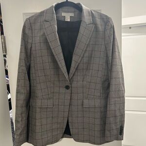 Express Classic Gray Plaid Blazer